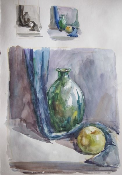 Академический рангтасвир натюрморт акварель