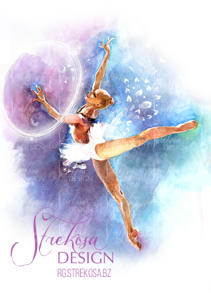 Гимнастка акварель