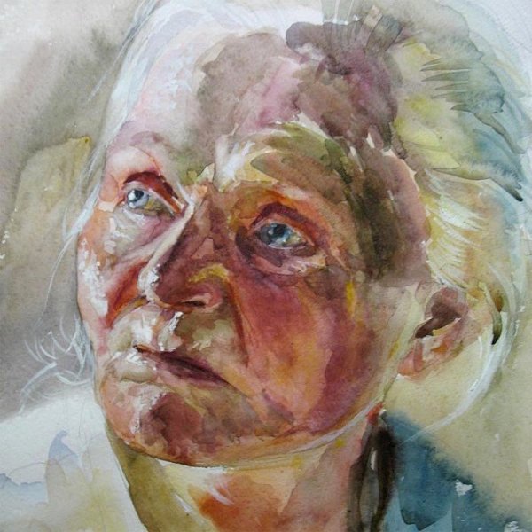 Фешин акварельный Этюд головы человека