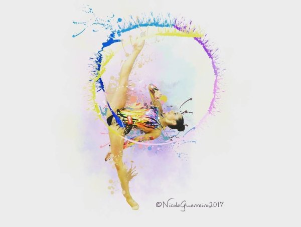 Гимнастка акварель