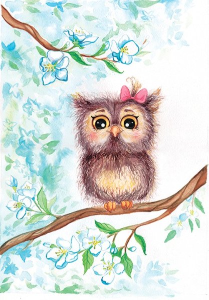 Сова для рисования детям