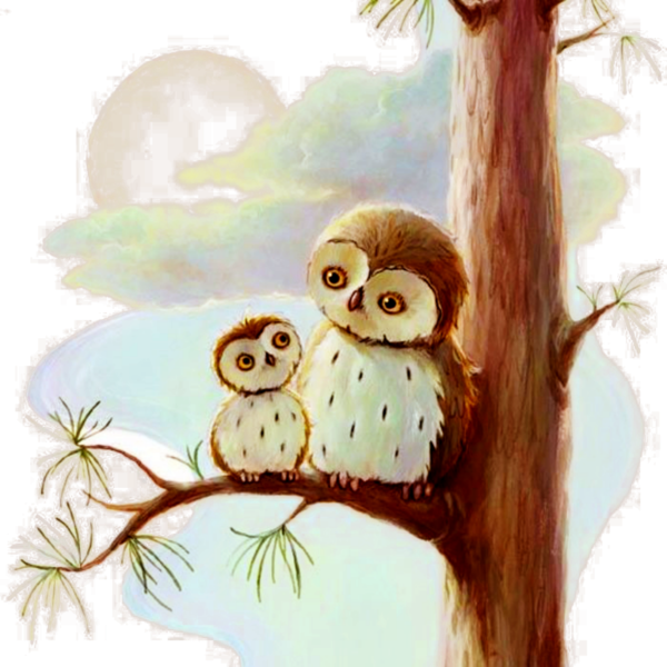 Сова гуашью