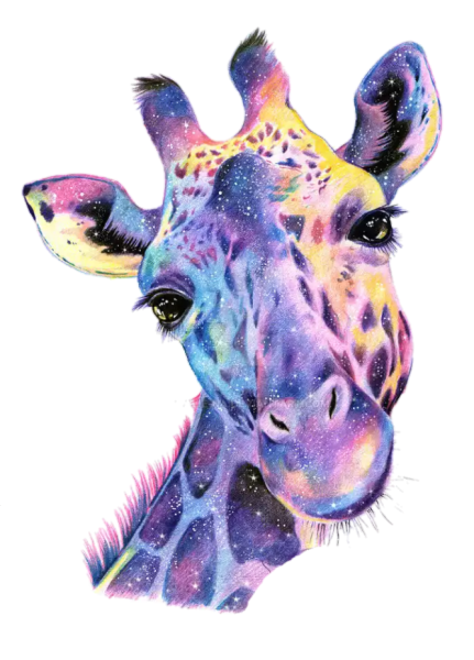 Жирафы акварелью