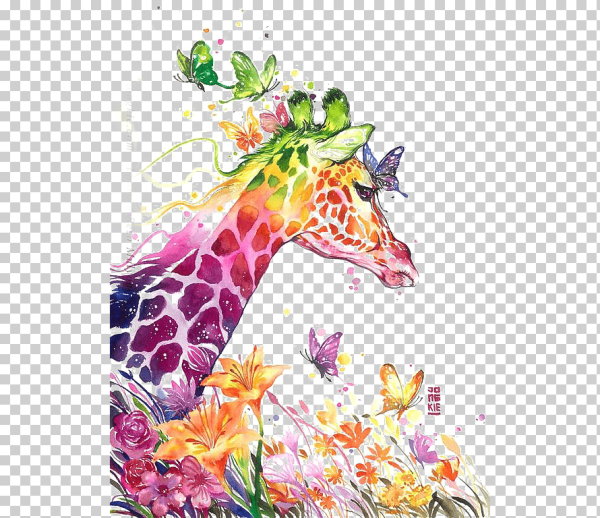 Экзотические животные акварелью