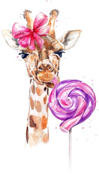 Акварельный Жираф