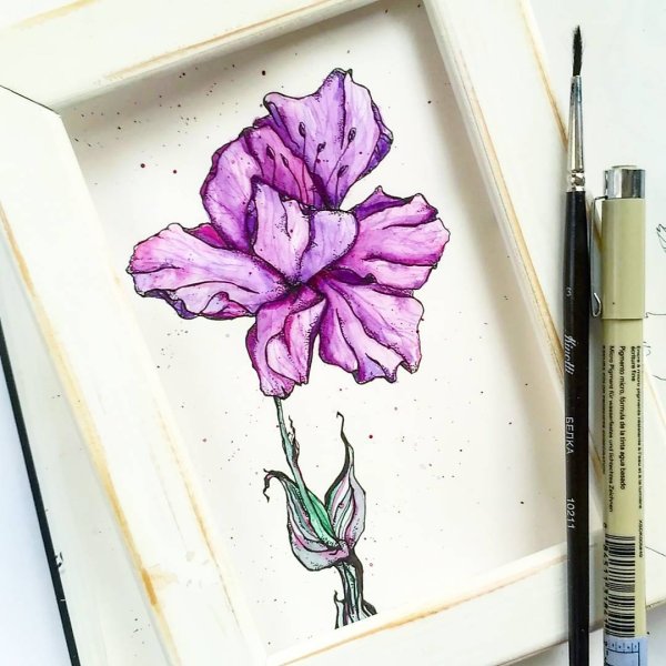 Цветы линером