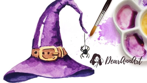 Акварельные открытки на Хэллоуин