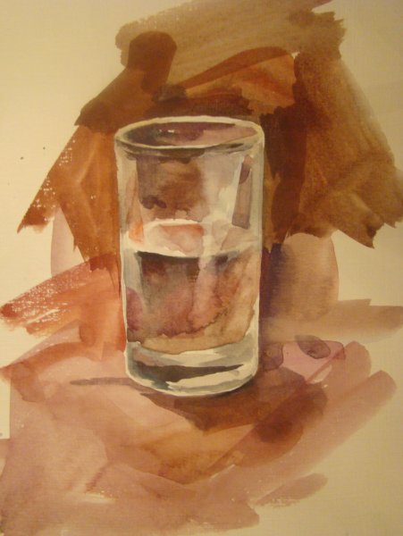 Стакан акварелью