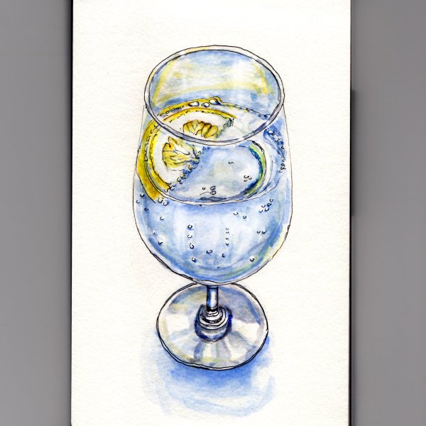 Стеклянный кувшин акварелью