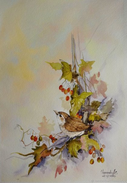 Осенние сюжеты акварель