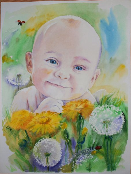 Рисунки акварелью для детей