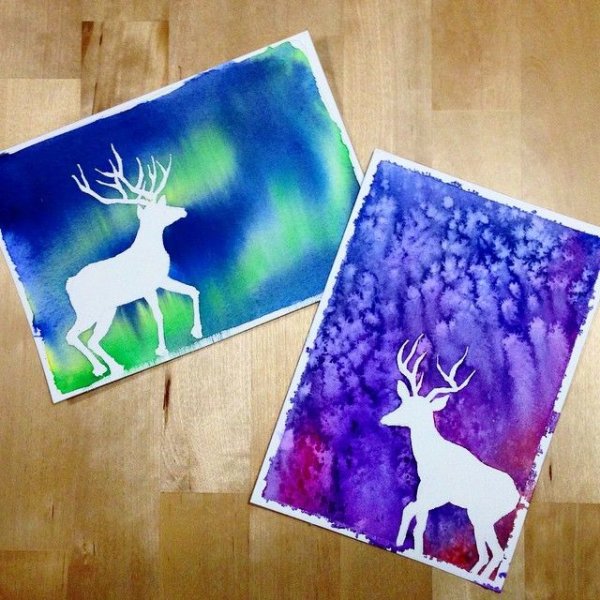 Северное сияние рисунок