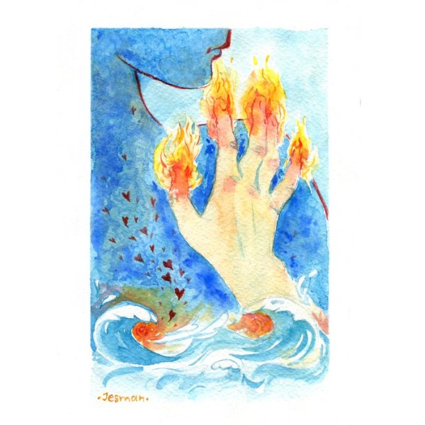 Пламя акварель