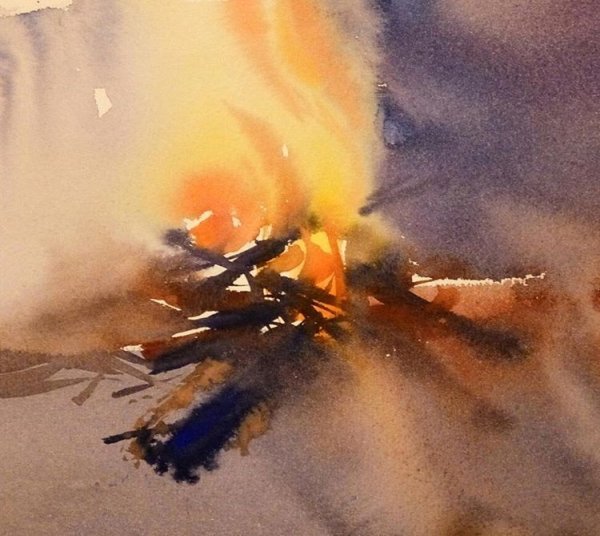 Огонь акварелью