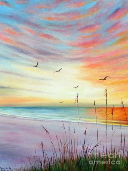 Морской пейзаж акрилом