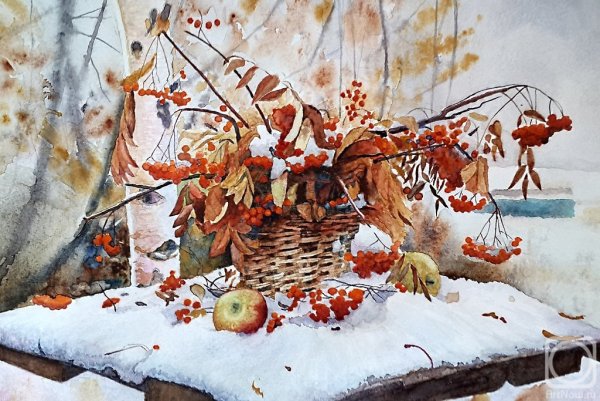 Поздняя осень акварель