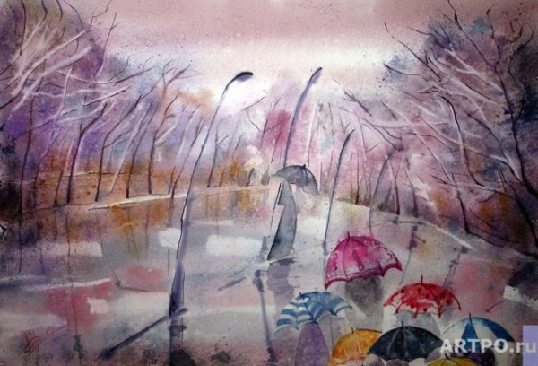 Ноябрь живопись акварель