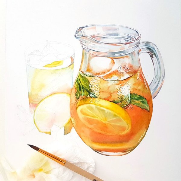 Напитки акварелью