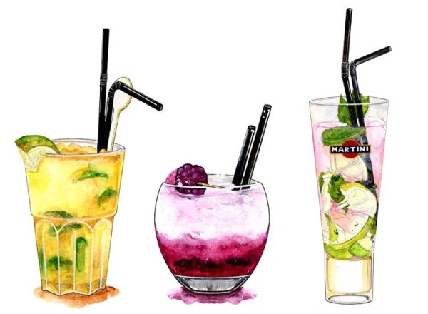 Скетчинг коктейль