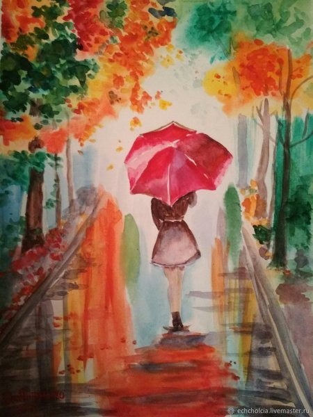 Под дождем акварель