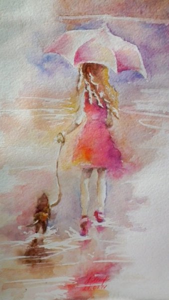 Дождь акварелью