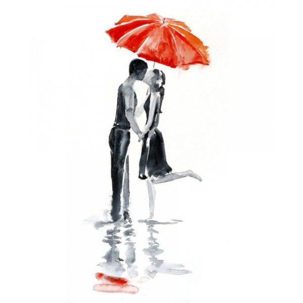 Под зонтом иллюстрация