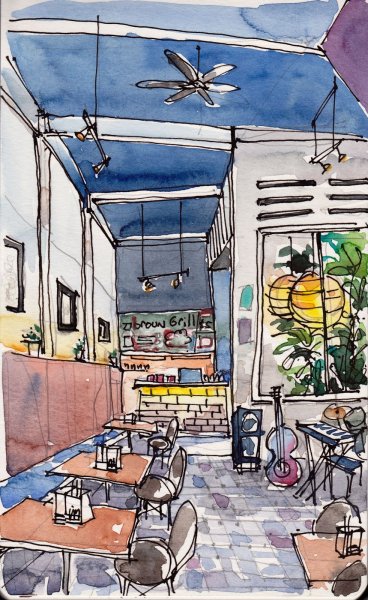 Нарисованное кафе