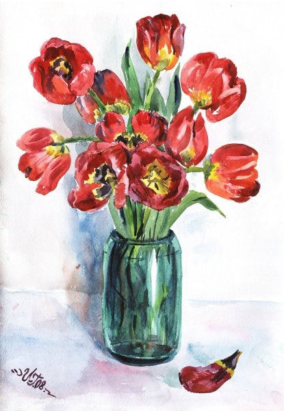 Одуванчики пастель Марина Юкиш