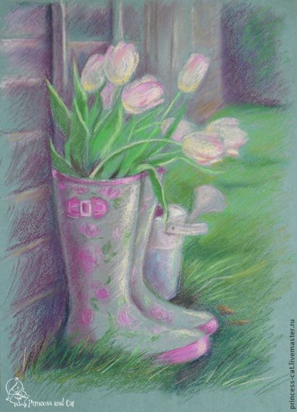 Букет акварель 8 марта