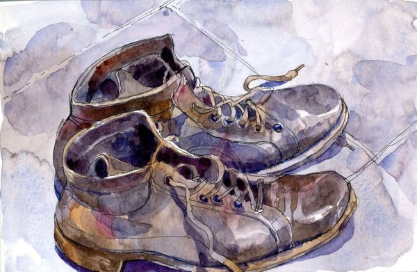Ботинки акварелью