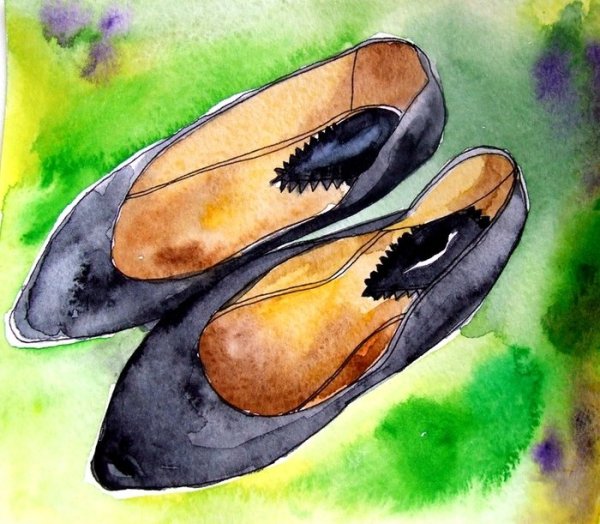 Ботинки акварелью