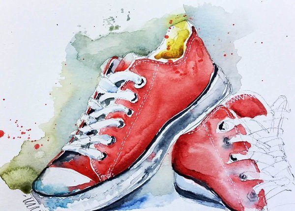 Ботинки акварелью