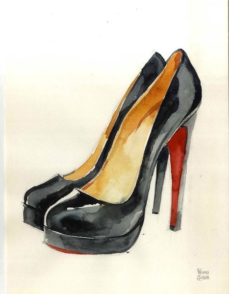 Ботинки акварелью