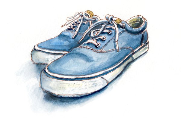 Ботинки акварелью