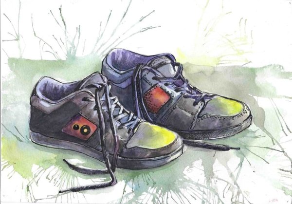 Ботинки акварелью