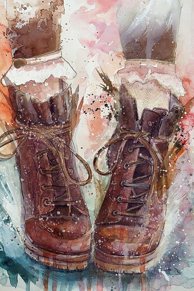 Ботинки акварелью