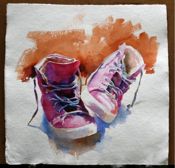 Ботинки акварелью