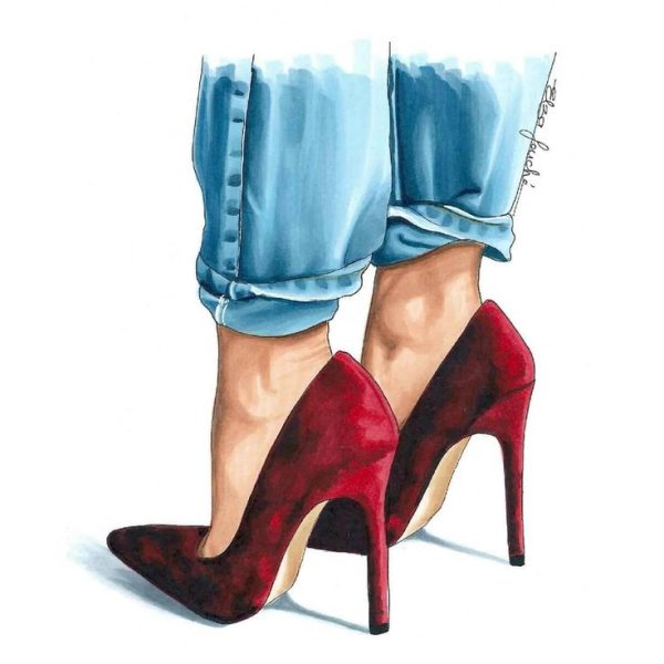 Туфли акварель