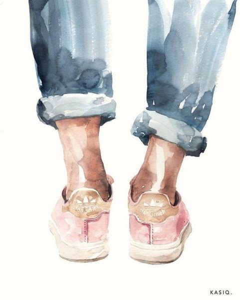 Обувь акварелью живопись