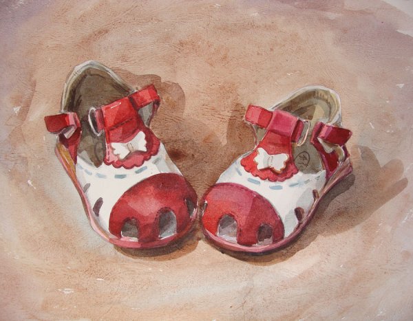 Ботинки акварелью