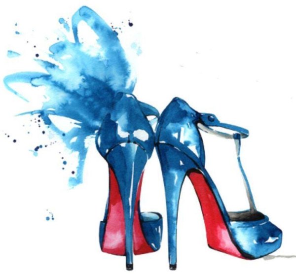 Туфли акварель