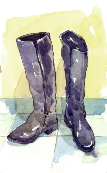 Ботинки акварелью