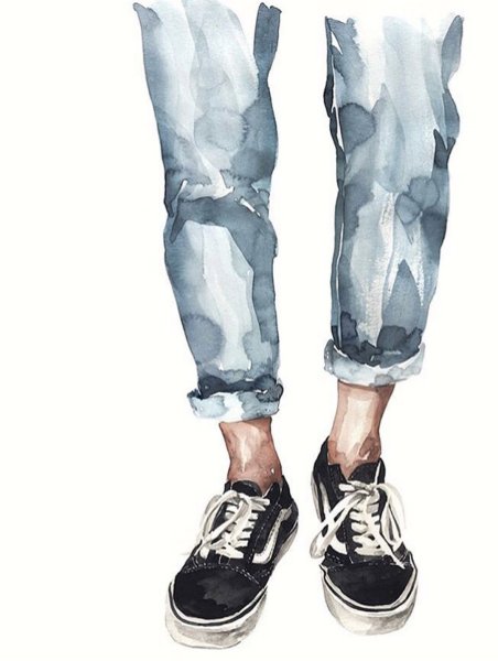 Обувь акварелью