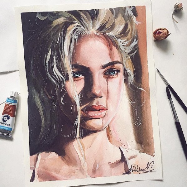 Акварельный портрет Anna Kovaltchouk