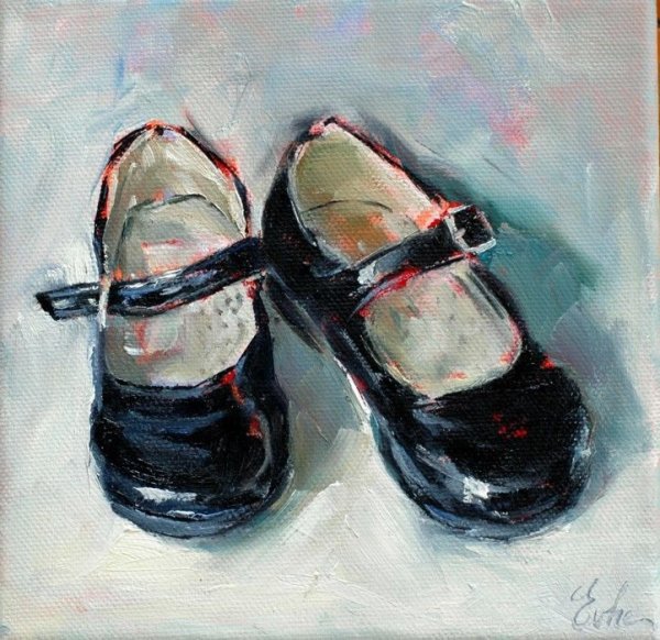 Этюд обуви акварелью