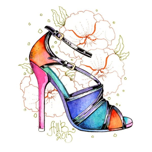 Акварельные туфли