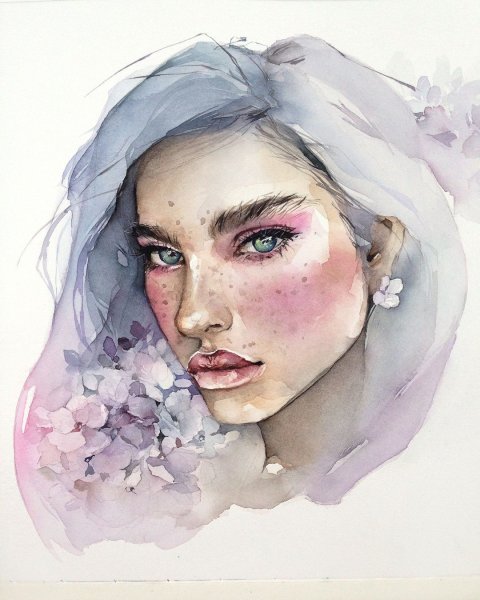 Акварельные портреты сильвии Пелиссеро