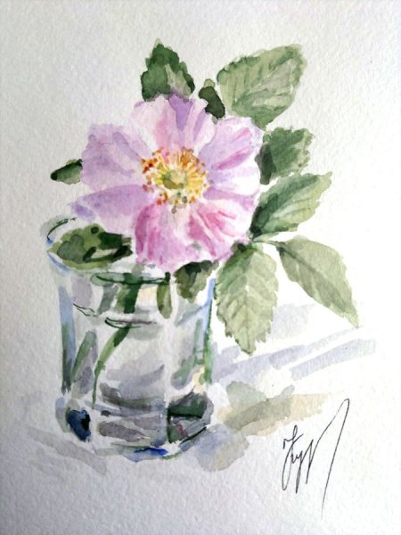 Этюд цветка в стакане