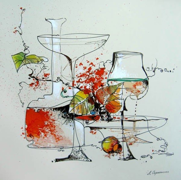 Букет цветов цветными карандашами