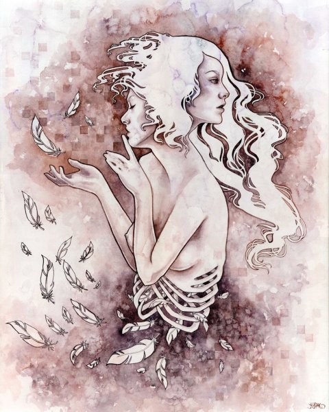 Ведьма акварель